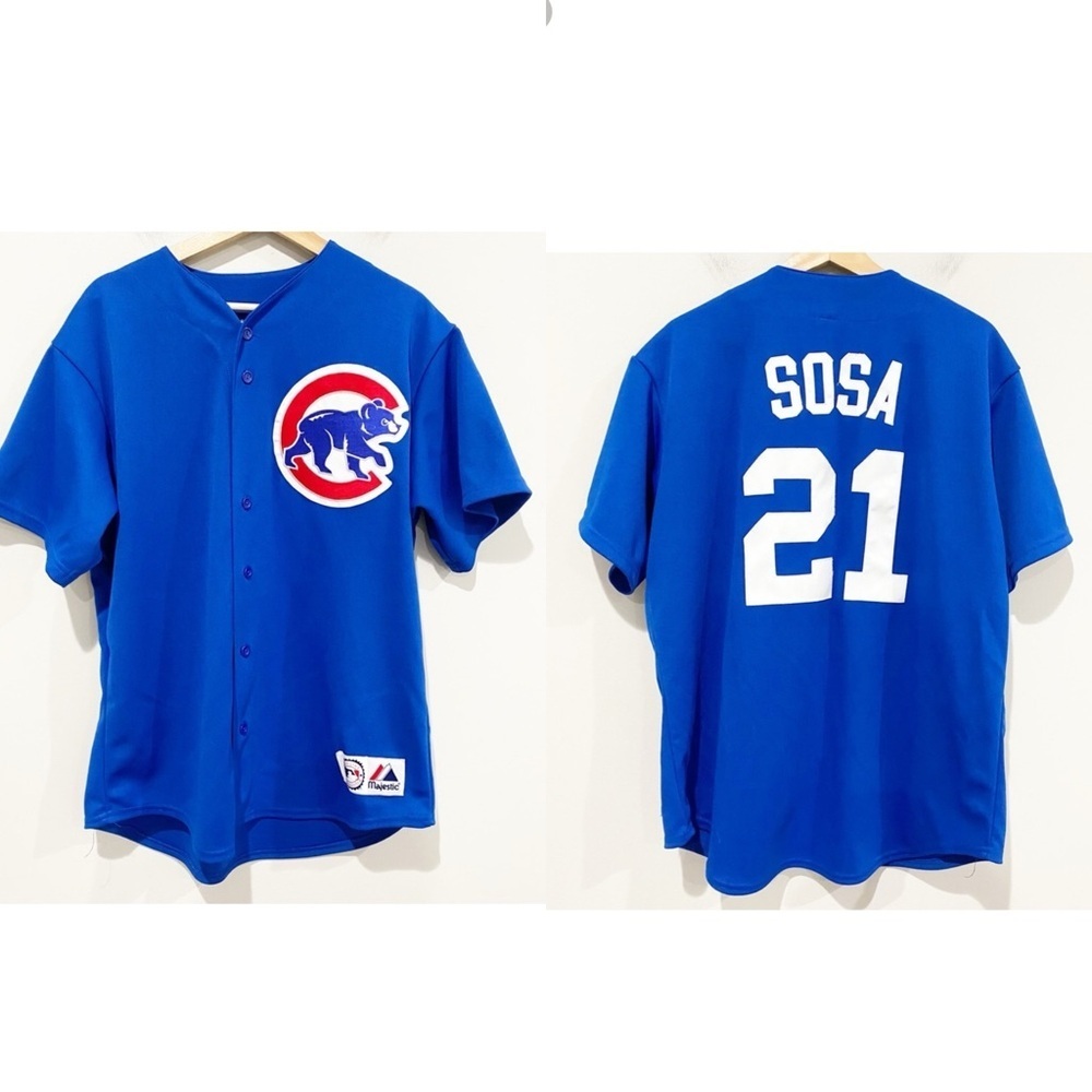 MAJESTIC Vintage Sammy Sosa Cubs Jersey Cubbies Blue Size XL